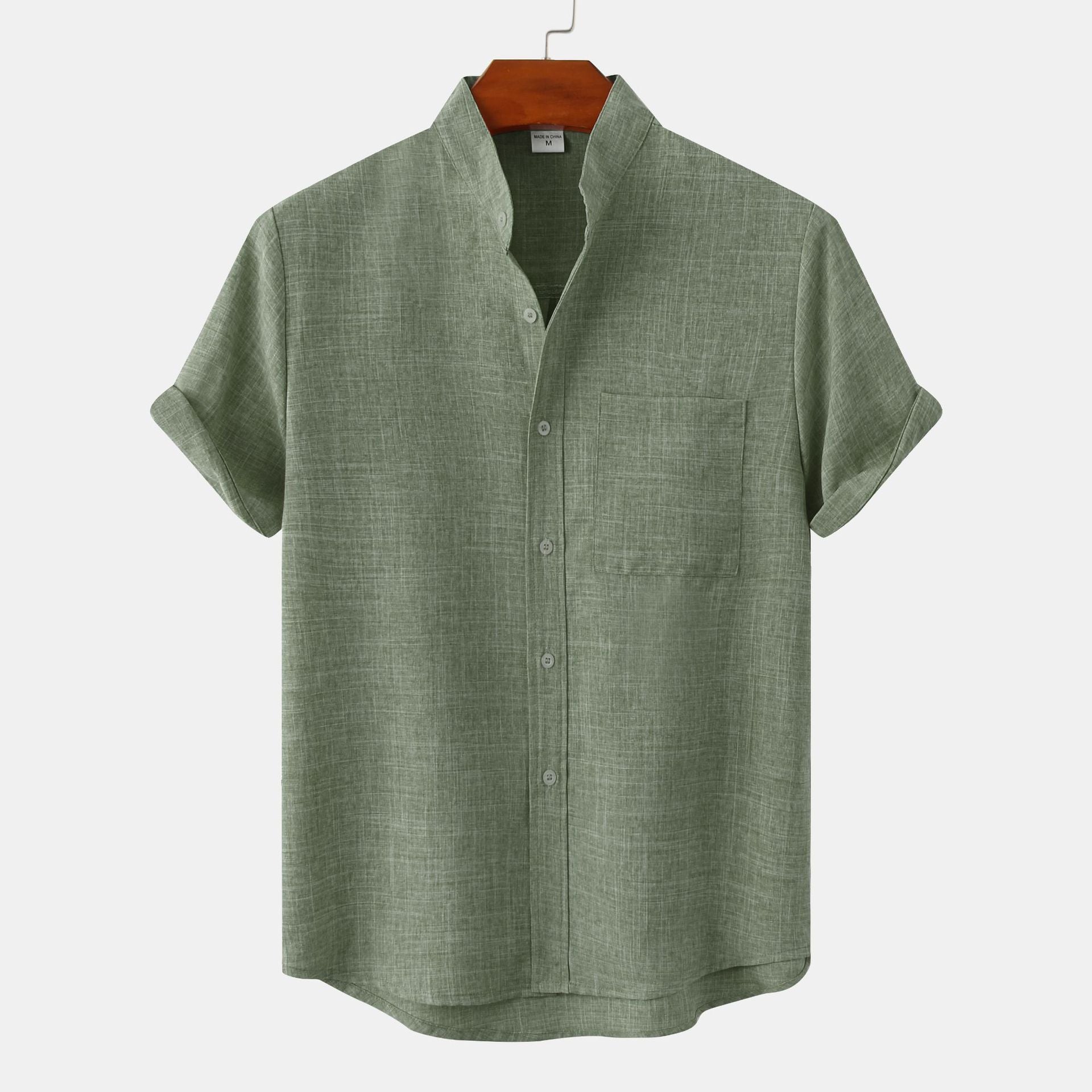 Benjamin | Men's Solid Cotton Button-Up Shirt