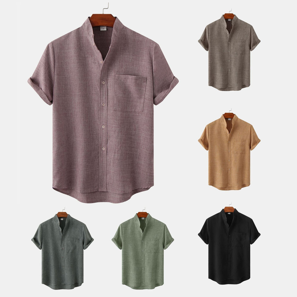 Benjamin | Men's Solid Cotton Button-Up Shirt