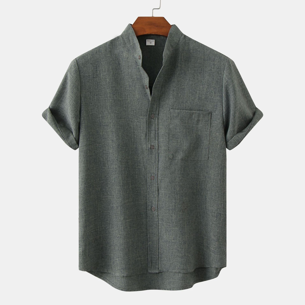 Benjamin | Men's Solid Cotton Button-Up Shirt