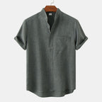 Benjamin | Men's Solid Cotton Button-Up Shirt