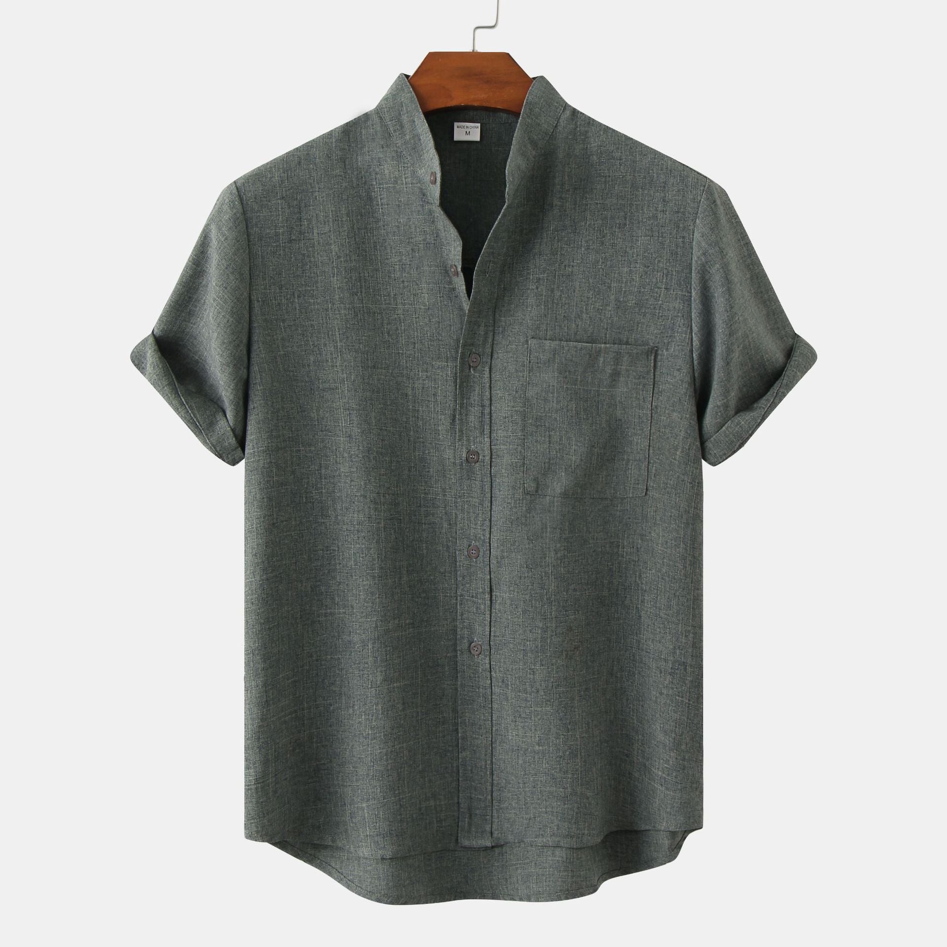 Benjamin | Men's Solid Cotton Button-Up Shirt